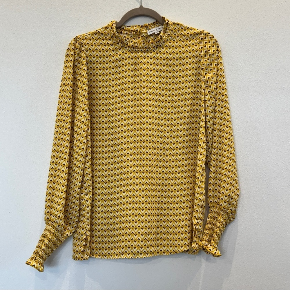 Maison D'Amelie Vintage Yellow  Women's Top Size Medium